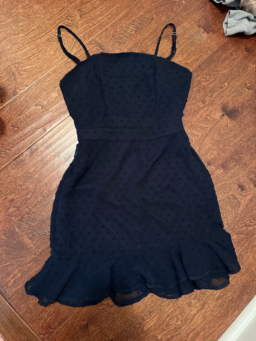 Spotted Ruffle Hem Mini Dress